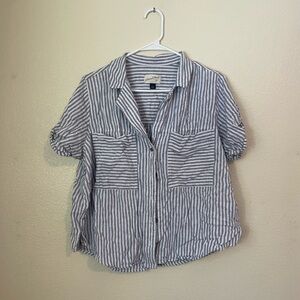 Universal Thread Blue and White Striped Shirt